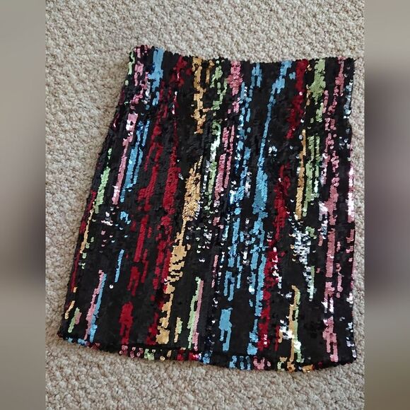 Heartloom dean sequin skirt in multi color size M - Picture 5 of 12
